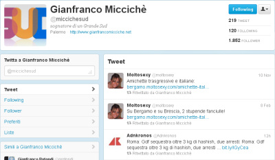 Twitter di Gianfranco Micciché