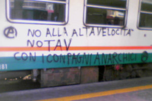 No alla alta velocità. No TAV. Con i coNpagni anarchici.