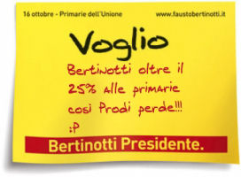 Voglio Bertinotti oltre il 25% alle primarie così Prodi perde!!! :P